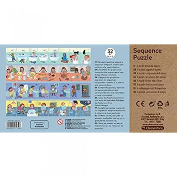 Clementoni - 16230 - Sequence Puzzle - Prima Dopo Poi - puzzle bambini 3 anni gioco educativo puzzle sequenza - Made in Italy - Play For Future cartone 100% riciclato