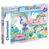 Clementoni-Clementoni-25231-Supercolor-Unicorno Brilliant-3 x 48 pièces Puzzle Unicorno-3x48 Pezzi Multicolore 25231