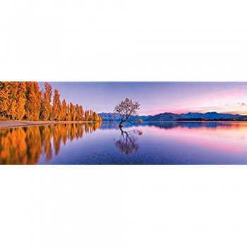 Clementoni Collection Panorama-Lake Wanaka Tree Adulti 1000 Pezzi Puzzle panoramico Made in Italy Multicolore 39608
