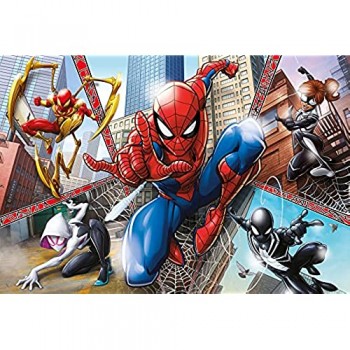Clementoni- Supercolor Puzzle-Spider Man-104 Pezzi Maxi Multicolore 23734