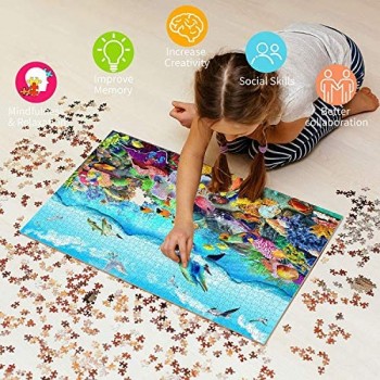HUADADA Puzzle 1000 Pezzi La Barriera Corallina Puzzles Classici Puzzle Adulti Puzzle Bambini 1000 Piece Jigsaw Puzzles (70x50cm)