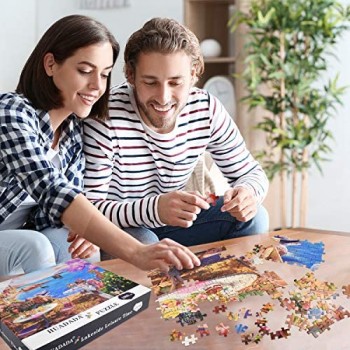 HUADADA Puzzle 1000 Pezzi Puzzle Multicolore 70x50cm Puzzle Adulti Puzzle Bambini 1000 Piece Jigsaw Puzzles Puzzles Classici (Tempo al lago)