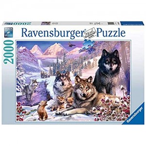 Ravensburger Puzzle 2000 Pezzi Lupi nella Neve Animali Collezione Fantasy Jigsaw Puzzle per Adulti Puzzles Ravensburger - Stampa di Alta Qualità Dimensione Puzzle: 98x75cm