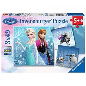 Ravensburger Puzzle Frozen Puzzle 3 x 49 Pezzi Puzzle per Bambini Puzzle Frozen Età Consigliata 5+ Anni
