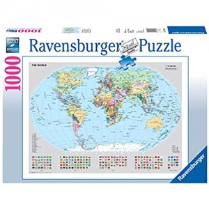 Ravensburger Puzzle Puzzle 1000 Pezzi Mappamondo Politico Puzzle per Adulti Puzzle Mappamondo Puzzle Ravensburger - Stampa di Alta Qualità