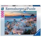 Ravensburger Puzzle Puzzle 1000 Pezzi Serata a Santorini Puzzle per Adulti Puzzle Mare Puzzle Ravensburger - Stampa di Alta Qualità