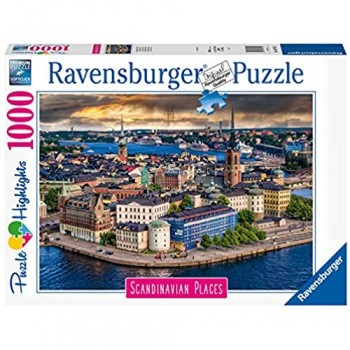 Ravensburger Puzzle Puzzle 1000 Pezzi Stoccolma Puzzle per Adulti Collezione Scandinavian Places Puzzle Paesaggi Puzzle Ravensburger - Stampa di Alta Qualità