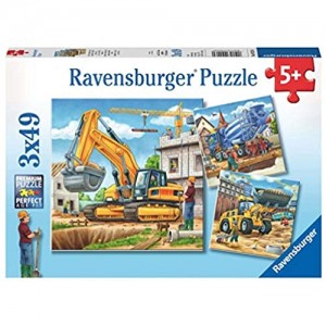 Ravensburger- Veicoli e Costruzioni 3 Puzzle da 49 Pezzi Multicolore 09226