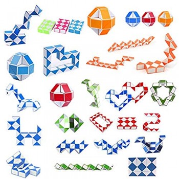 Viccess 24 Pack Mini Cubo di Serpente Giocattolo Magico Serpente Cubi Velocità Magici Serpente Magico Twist Puzzle per Bambini Festa Sacchetto di Riempimento Bomboniere per Feste Colore casuale