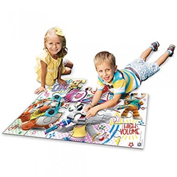 Clementoni 25466 44 Gatti Supercolor - Puzzle da pavimento per bambini 40 pezzi età 3 anni in più