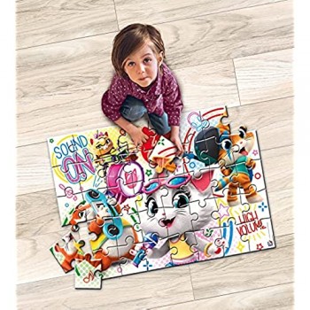 Clementoni 25466 44 Gatti Supercolor - Puzzle da pavimento per bambini 40 pezzi età 3 anni in più