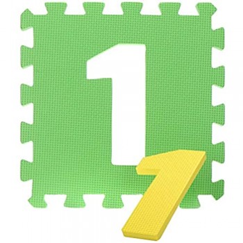 com-four® Puzzle da Pavimento in 9 Parti tappetini Puzzle Morbidi con i Numeri da 1 a 9 Ideali per Bambini dai 2 Anni di età [Il Mix di Colori Varia]