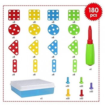 Giocattoli Bambina Puzzle 2D Bambini Costruzioni Giocattoli - 180 Pezzi con Cacciavite Giochi Creativi Educativi Montessori Idee Regalo per Ragazzi Ragazze Bambini 3 4 5 Anni