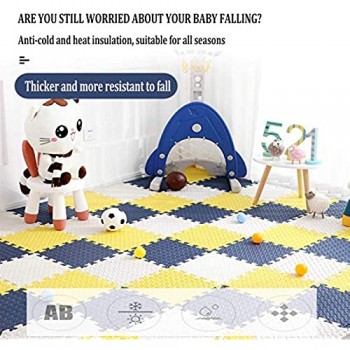 miwaimao tappetino per giocare in schiuma EVA adatto per giochi dei bambini soggiorno camera da letto palestra decorazione perfetta blu scuro + rosa + beige 32 pezzi