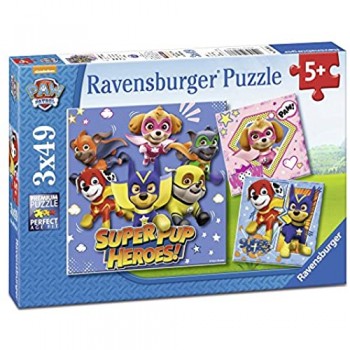 Ravensburger Puzzle Paw Patrol D Puzzle 3x49 pz Puzzle per Bambini