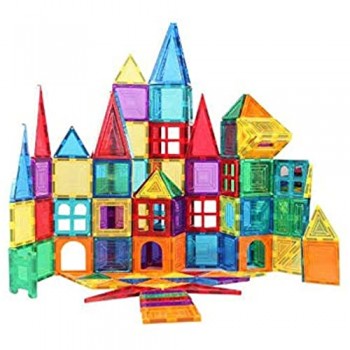 Angelay-Tian for Bambini Giocattoli educativi traslucidi Assemblaggio Building Blocks con più Forti magneti garantite Robusto for Migliorare la Vostra creatività con 112pcs