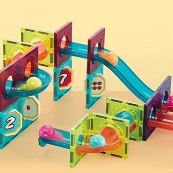 BLLJQ 74 PCS Mattoncini Magnetici Giocattoli Piastrelle Magnetiche Educative Colorate Blocchi 3D Costruzioni Playboards per 3 4 5 6 Anni Ragazzi Ragazze Regali