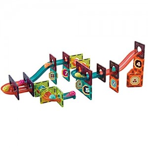 BLLJQ 74 PCS Mattoncini Magnetici Giocattoli Piastrelle Magnetiche Educative Colorate Blocchi 3D Costruzioni Playboards per 3 4 5 6 Anni Ragazzi Ragazze Regali
