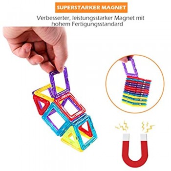COSTWAY Kit di Giocattoli Magnetici Mattonelle Magiche da Montare Montabili Giocattolo Educativo per Bambino in età Prescolare 106 Pezzi di Blocchi Magnetici