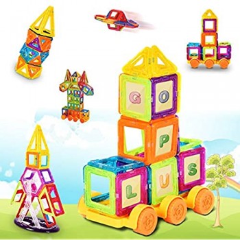Goplus 158 Pezzi Puzzle Blocchi Costruzioni Magnetici Giocattolo Magnetico Educativo per Bambini con Carte Alfabeta e Numeri Sviluppa Il Cervello dei Bambini