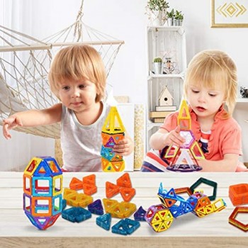 Goplus 158 Pezzi Puzzle Blocchi Costruzioni Magnetici Giocattolo Magnetico Educativo per Bambini con Carte Alfabeta e Numeri Sviluppa Il Cervello dei Bambini