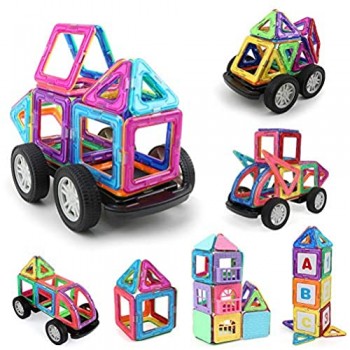 LBLA Blocchi Costruzioni Magnetiche Puzzle di per I Bambini 85 Pezzi Magneti Giocattolo Educativi Kit DIY Giocattoli Blocchi Magnetico 3D Arcobaleno Creativo per Bambini
