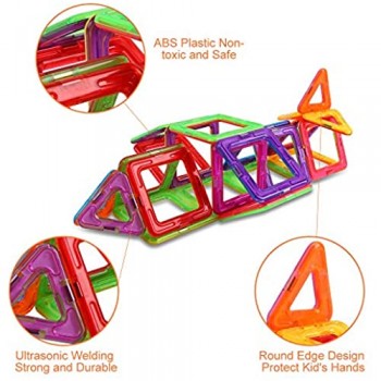 LBLA Blocchi Costruzioni Magnetiche Puzzle di per I Bambini 85 Pezzi Magneti Giocattolo Educativi Kit DIY Giocattoli Blocchi Magnetico 3D Arcobaleno Creativo per Bambini