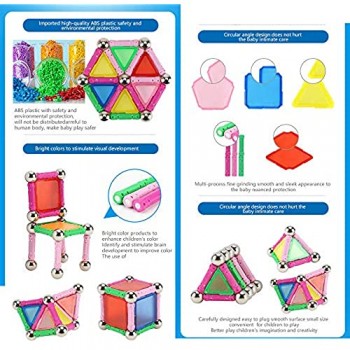 MINGZE 50 PCS Costruzioni Magnetiche Giochi Giocattoli Bastoncini magnetici Costruzione Educativi per Bambini Multicolore