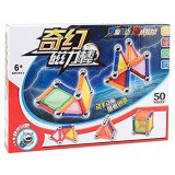 MINGZE 50 PCS Costruzioni Magnetiche Giochi Giocattoli Bastoncini magnetici Costruzione Educativi per Bambini Multicolore