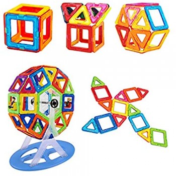 NWQEWDG Blocchi magnetici da costruzione | Set di 46 blocchi magnetici per bambini kit di impilamento per costruzioni mattonelle per la creatività educativa