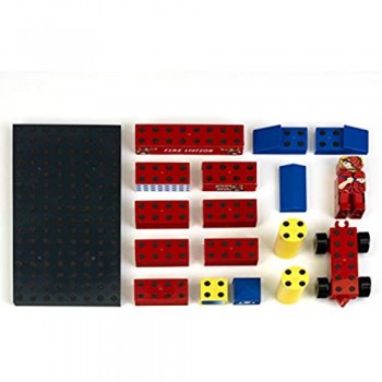 Theo Klein-17 Manetico Set Pompieri con 15 Pezzi Blocchi di Costruzione Magnetici età 1+ Giocattoli Multicolore 17