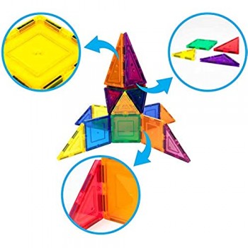 TOYSBBS Blocchi Magnetici – Set di Costruzioni per Bambini e Bambine– Gioco Educativo STEM Ottima Idea Regalo – con 60 Pezzi + Libricino Idee da Costruire