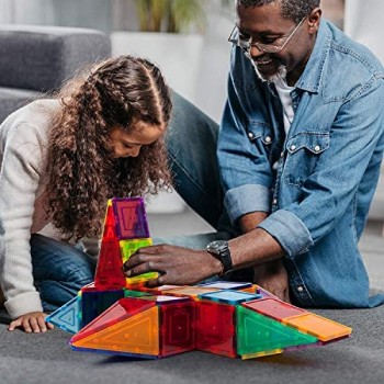 TOYSBBS Blocchi Magnetici – Set di Costruzioni per Bambini e Bambine– Gioco Educativo STEM Ottima Idea Regalo – con 60 Pezzi + Libricino Idee da Costruire