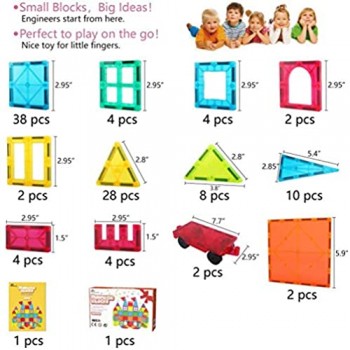 TOYSBBS Deluxe Set Tessere magnetiche - Gioco Educativo per Bambini e Bambine - età 3 4 5 6 7 Anni - Impara con Le Costruzioni - 108 pz