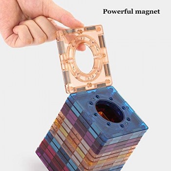 ZWW 3D Magnetico Piastrelle Blocchi Giocattoli per Bambini 207 PZ - DIY Magneti Costruzione Gioco Set con Tubi Track | STEM Giocattolo Educativo per Prescolare