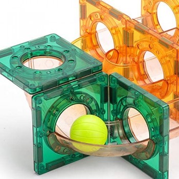 ZWW - Piastrelle magnetiche 3D bloccano i giocattoli per i bambini 123 pezzi – Cofanetto di giochi di costruzione di costruzioni di tubi di sfere in plastica | giocattolo educativo STEM