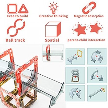 ZWW - Set di 109 blocchi magnetici 3D per bambini educativi per la costruzione di giocattoli con palline in marmo