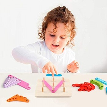 Coogam Numeri di Legno e Lettere Kit di attività di Costruzione Montessori Giocattolo Educativo Forma Colore Riconoscimento Ordinamento Tavola per i Bambini