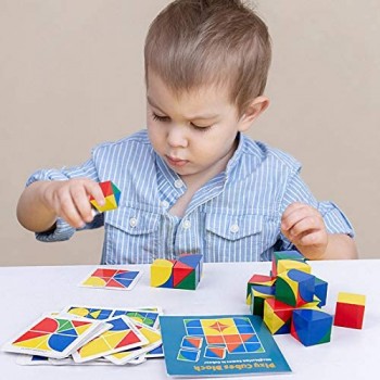 Czemo Puzzle di Legno per Bambini Puzzle di Forma Geometrica Classico Grafico educativo Blocchi di Legno Montessori Giocattoli