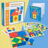 Czemo Puzzle di Legno per Bambini Puzzle di Forma Geometrica Classico Grafico educativo Blocchi di Legno Montessori Giocattoli