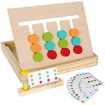 Giocattoli per L\'apprendimento Prescolare Slide Puzzle Colore e Forma Gioco di Logica del Cervello Coordinato Giocattoli Educativi in Legno per Ragazzi Ragazze 3 4 5 6 Anni (Gioco di puzzle)