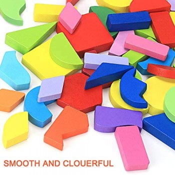 Japace Giocattoli da Puzzle in Legno Forme Geometriche Gioco Educativo per Bambini Montessori Blocchi Corrispondenza Educazione Apprendimento in età Prescolare Puzzle (Type A)