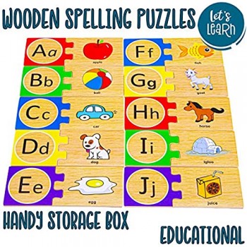 Jaques of London Let\'s Learn Alphabet Puzzle Educational Toy - Puzzle di Legno per Bambini e Gioco di Lettere dell\'alfabeto in Legno - Puzzle di Legno di Alta qualità dal 1795