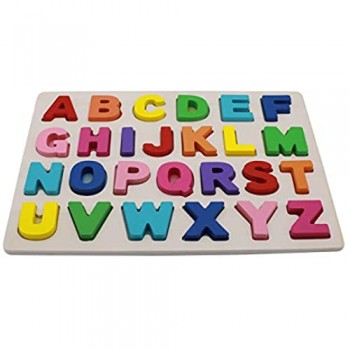 KanCai Giocattolo Educativo in Legno Puzzle di Legno ABC Alfabeto Puzzle Alfabeto con 26 Lettere