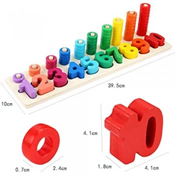 KangRuiZhe Puzzle di Legno Numeri di conteggio in Legno e Prima educazione - Giocattolo per l\'apprendimento della Matematica Montessori per Bambini