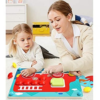 Nene Toys - Puzzle in Legno per Bambini 8 in 1 - Gioco Educativo per Bambino Bambina 2 3 4 anni - Rompicapo con 8 Disegni Colorati + 33 Pezzi in plastica per Sviluppare Creatività e Immaginazione