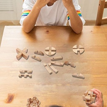 Sunshine smile Rompicapo in Legno Gioco Cervello Gioco in Legno Giochi di logica per Adulti Gioco del Cervello Giochi di logica Gioco Puzzle Adulti in Legno IQ Puzzle in Legno Puzzle 3D IQ (A)