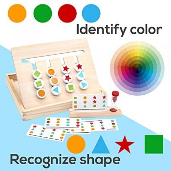 Symiu Montessori in Legno Puzzle Matematica Ordinamento Giocattolo Educativo con Carte Modello e Clessidra Gioco per Bambini 3 4 5 Anni