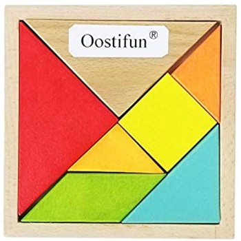Tangram en bois de 7 Oostifun Brain Teaser Puzzle enfants Jouet éducatif pour le développement