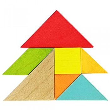 Tangram en bois de 7 Oostifun Brain Teaser Puzzle enfants Jouet éducatif pour le développement